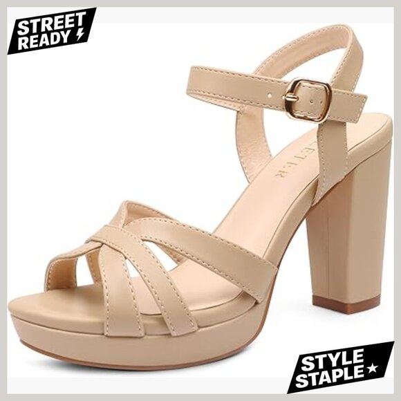 Platform Chunky Heel Ankle Strap Sandals Wedding Party Shoes